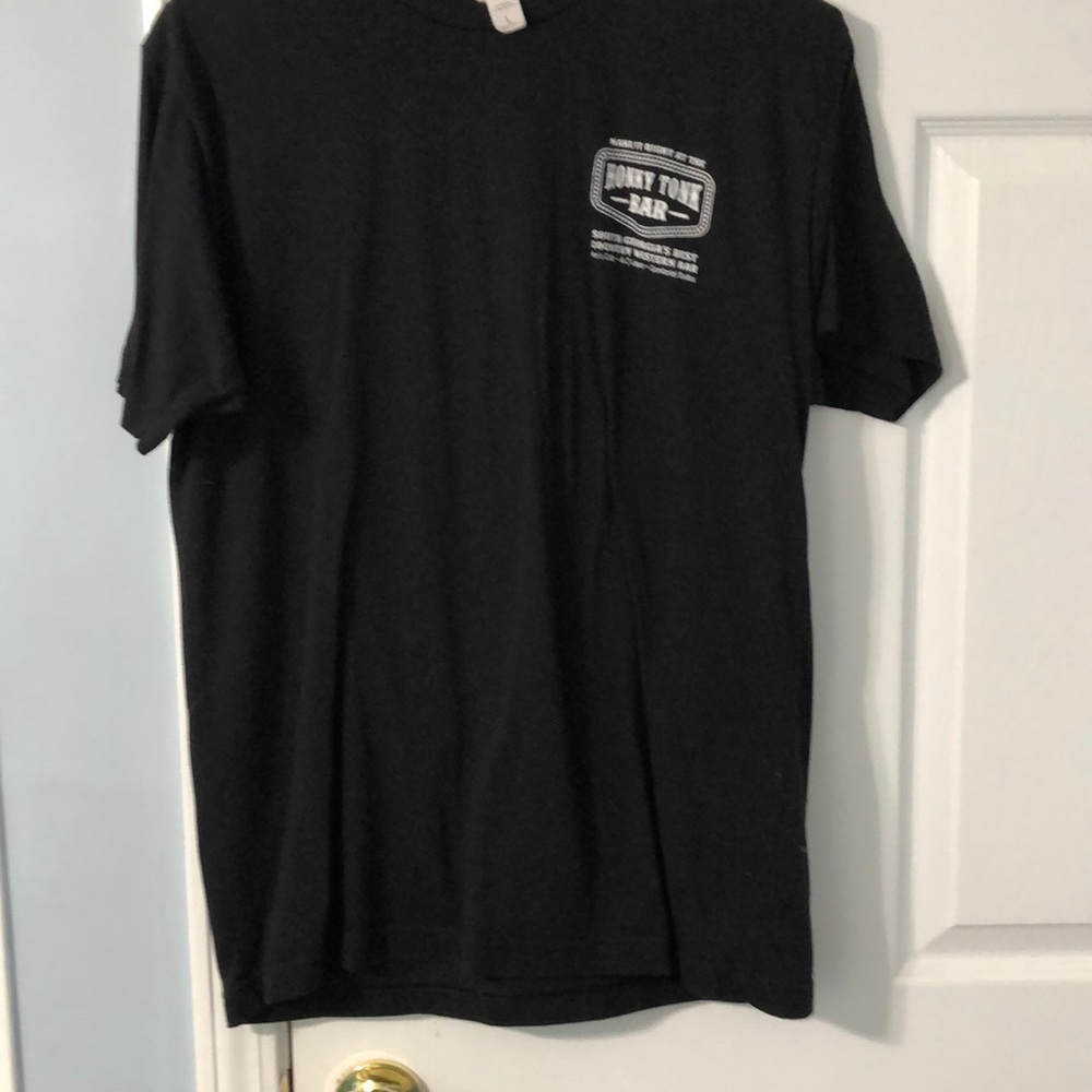 Size large black T-shirt honky-tonk bar emblems